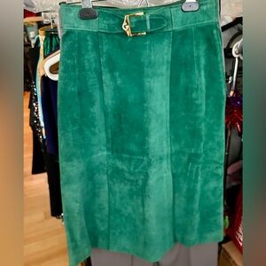 Vintage GUCCI Green Suede Skirt